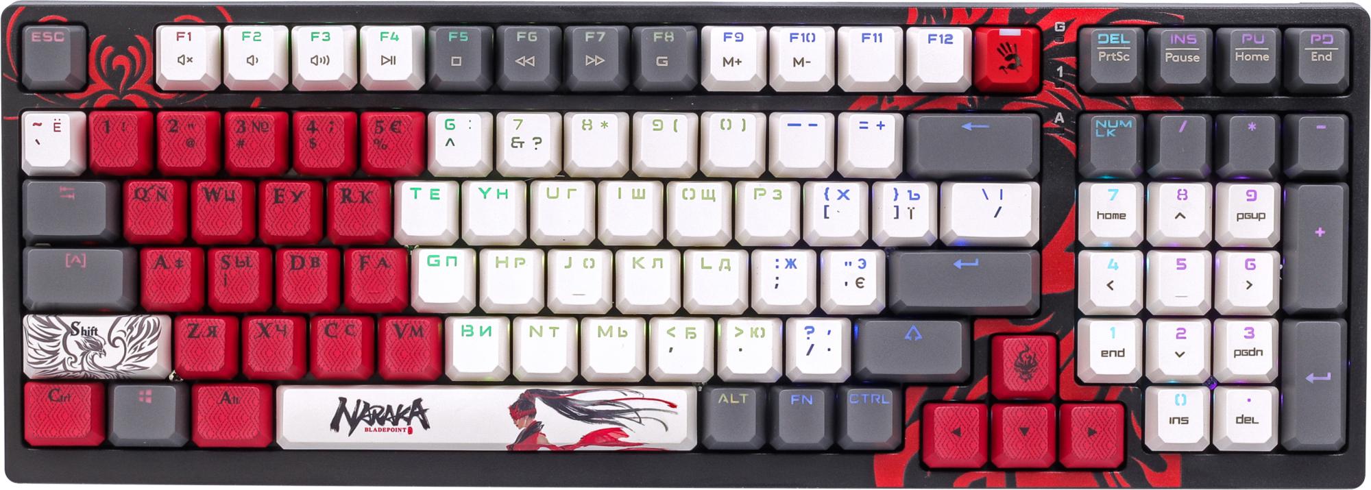 Клавіатура дротова A4Tech S98 Bloody Naraka (141437)