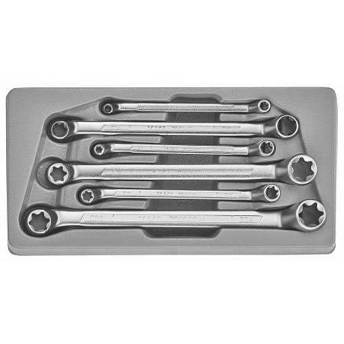 Набір ключів Force Е6-Е24 Е-профіль накидних відігнутих на 75° 6 пр. (23062228)