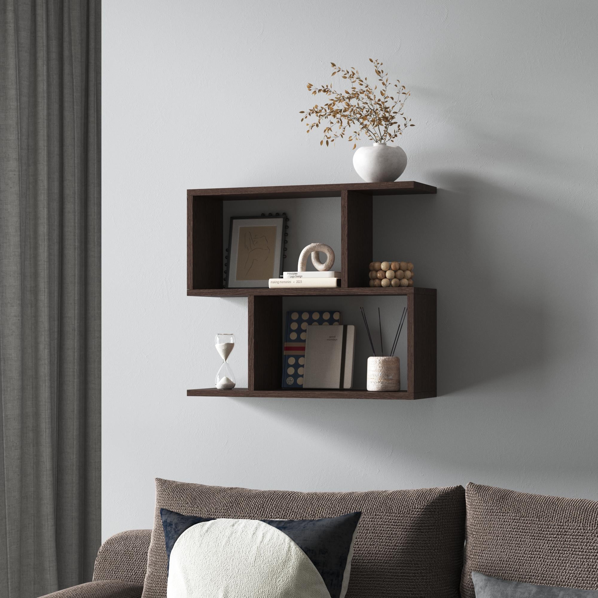 Полка настенная для книг/декора 60х18х52 см Венге (M-49)