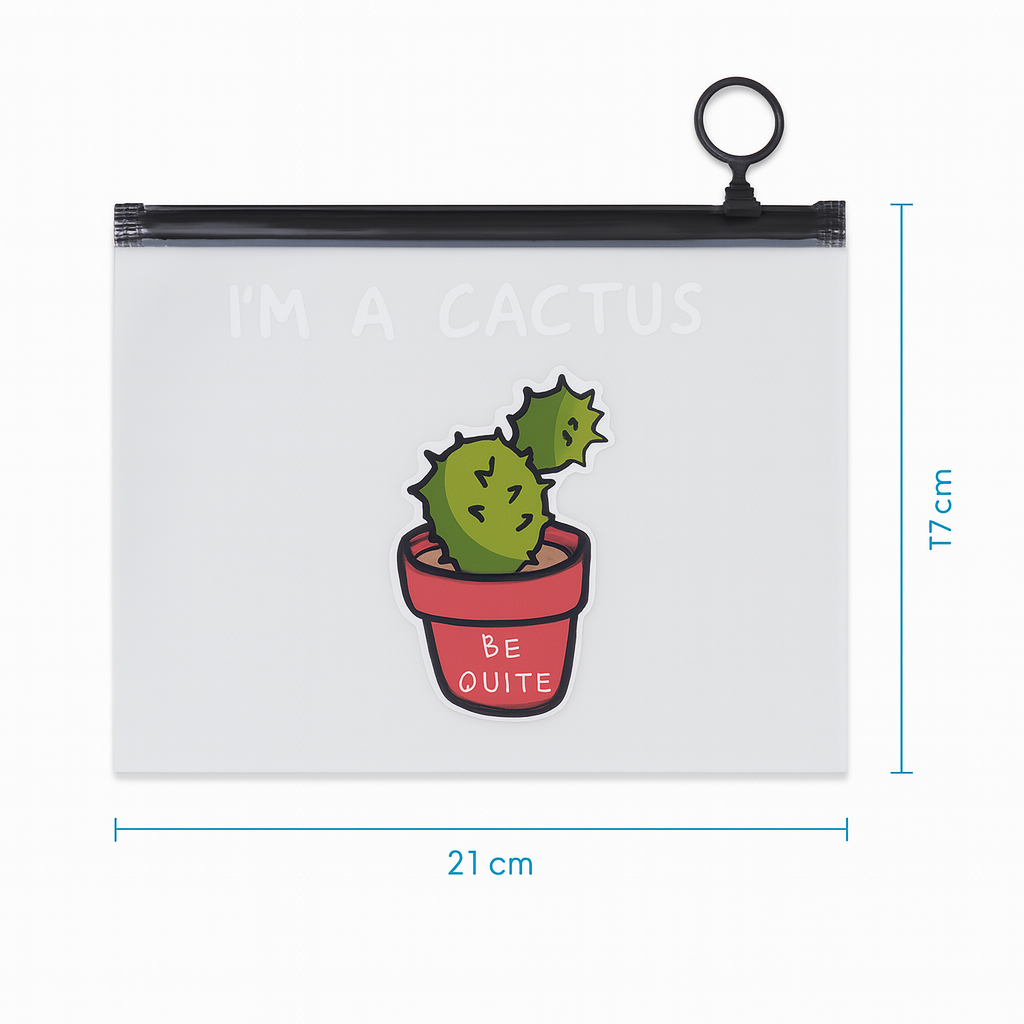 Папка-пенал с бегунком I'm a cactus three А5 Разноцветный/Прозрачный - фото 2