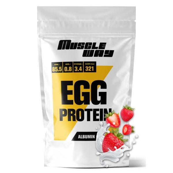 Протеин яичный альбумин для роста мышц MuscleWay EGG PROTEIN 500 г Клубника (21-137-ALB-s-500g)