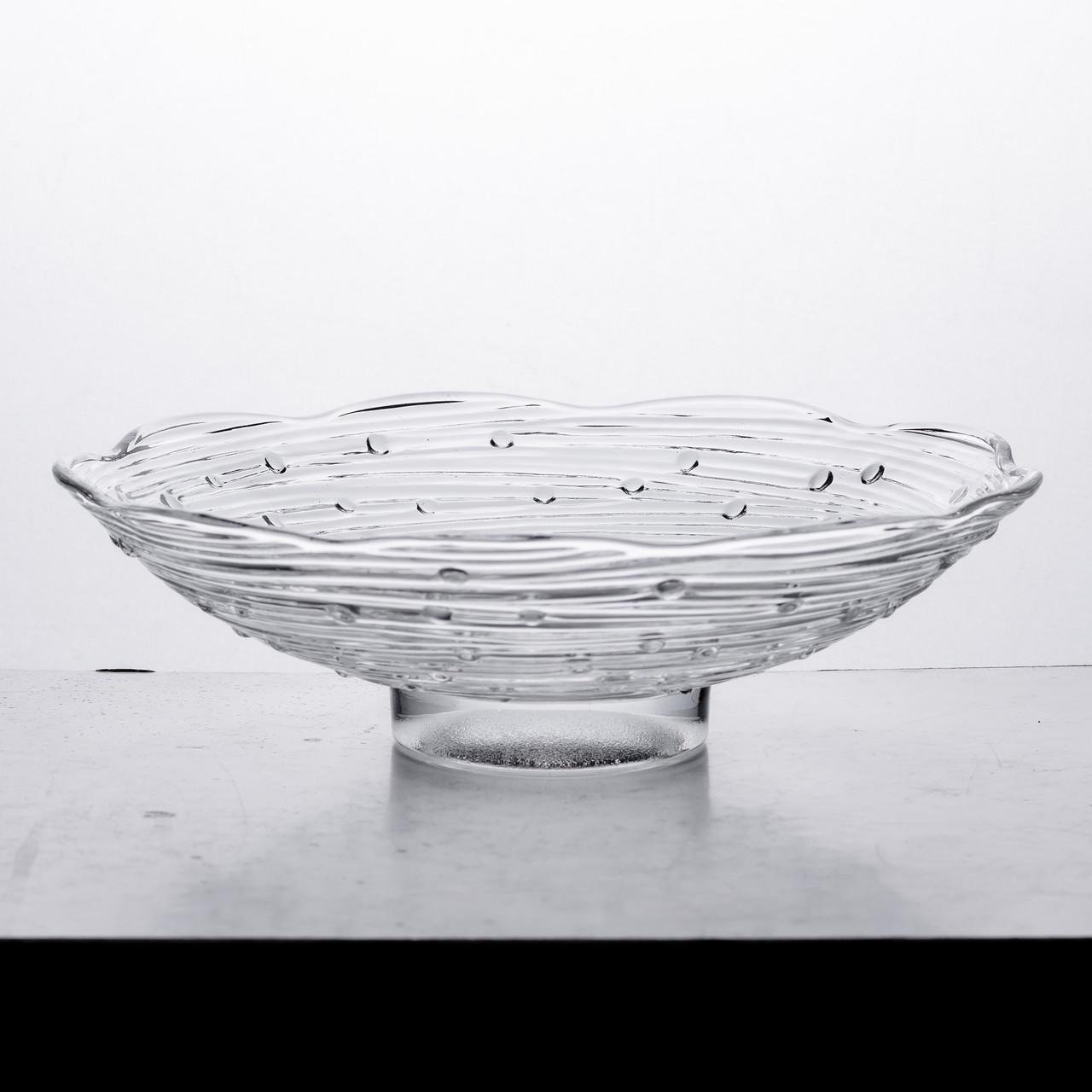 Фруктівниця скляна Листя лотоса 23 см (5958) - фото 9