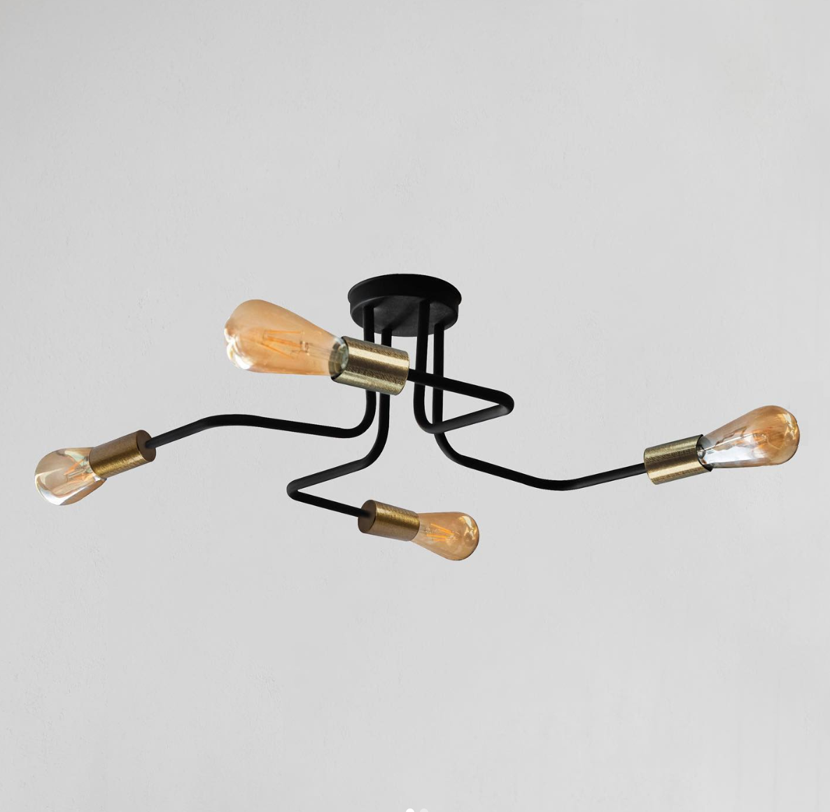 Люстра MSK ELECTRIC Maze NL 5050/4 BK+BN с бронзовыми патронами