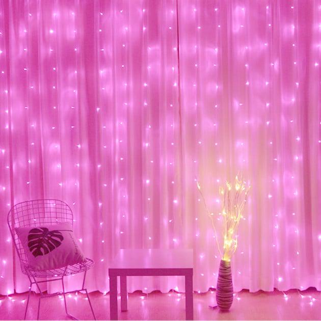 Світлодіодна гірлянда LTL штора фіранка Крапля роси 300 LED 3x3 м Рожевий Світлодіодна гірлянда LTL штора фіранка Крапля роси 300 LED 3x3 м Рожевий