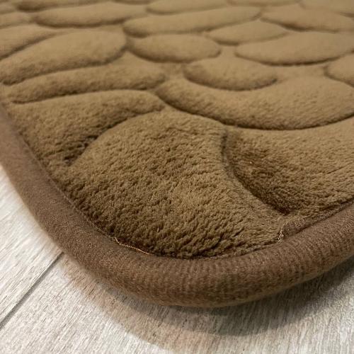 Набор ковриков в ванную и туалет Stone Premium Memory Foam 2в1 80х50/60х40 см Коричневый (NKPS0007) - фото 4 Набор ковриков в ванную и туалет Stone Premium Memory Foam 2в1 80х50/60х40 см Коричневый (NKPS0007) - фото 4
