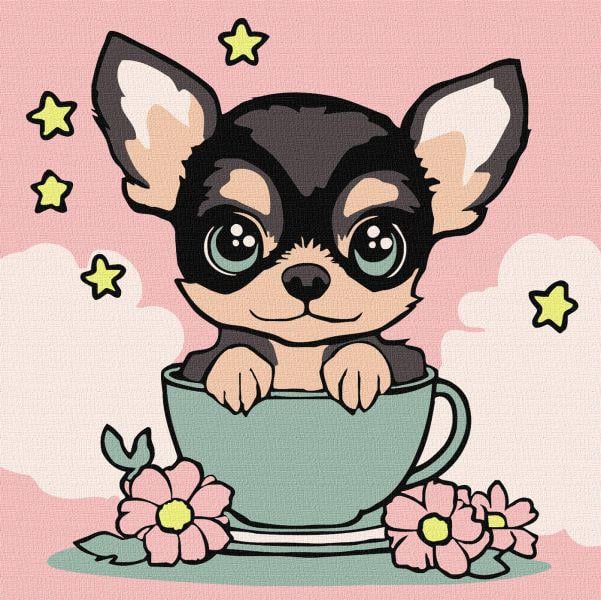 Картина по номерам Ideyka Милый щенок 25х25 см (Id-KHO6270)