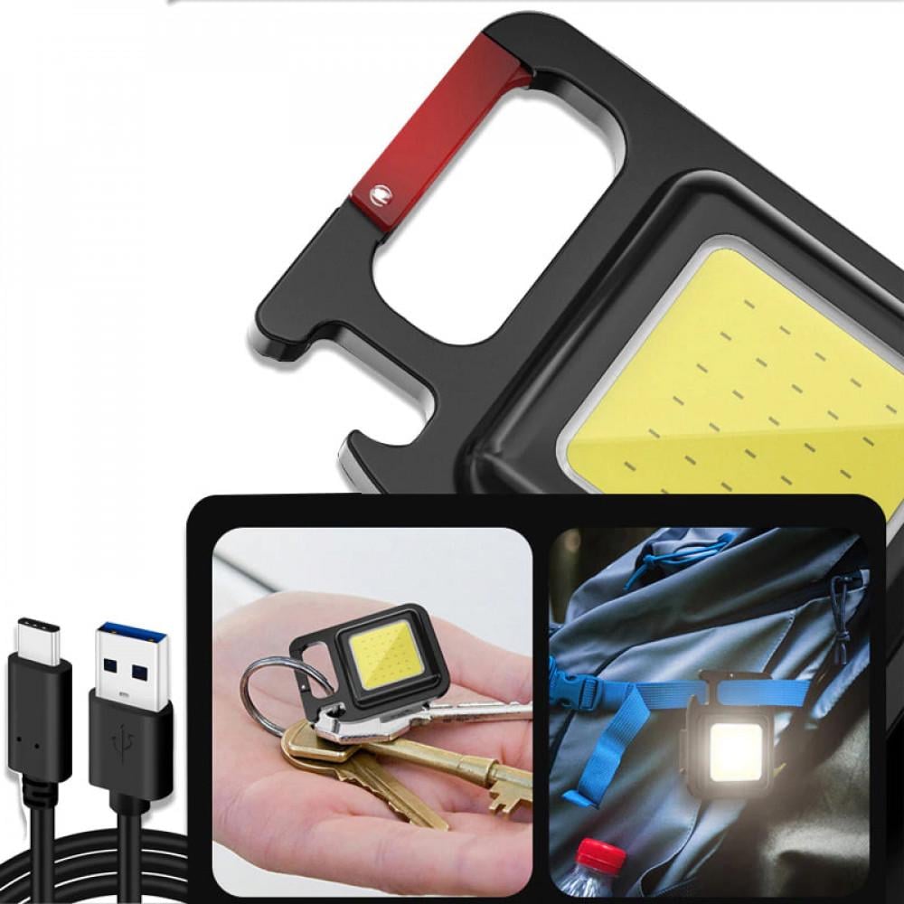 Фонарик-брелок аккумуляторный металлический с USB-зарядкой магнитном и карабином 3в1 - фото 5