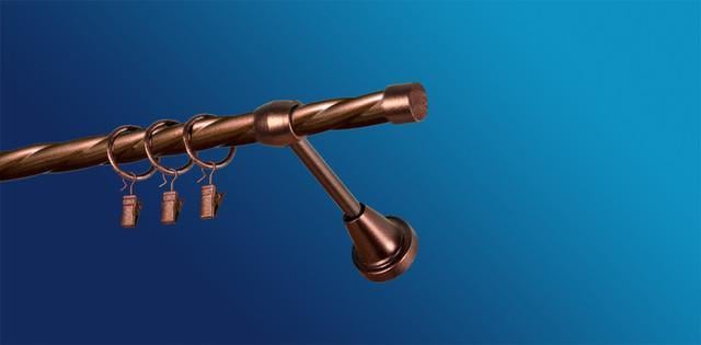 Карниз для штори Plastidea Заглушка металевий кручений одинарний з прищіпками D 16 мм 300 см Мідь - фото 1 Карниз для штори Plastidea Заглушка металевий кручений одинарний з прищіпками D 16 мм 300 см Мідь - фото 1