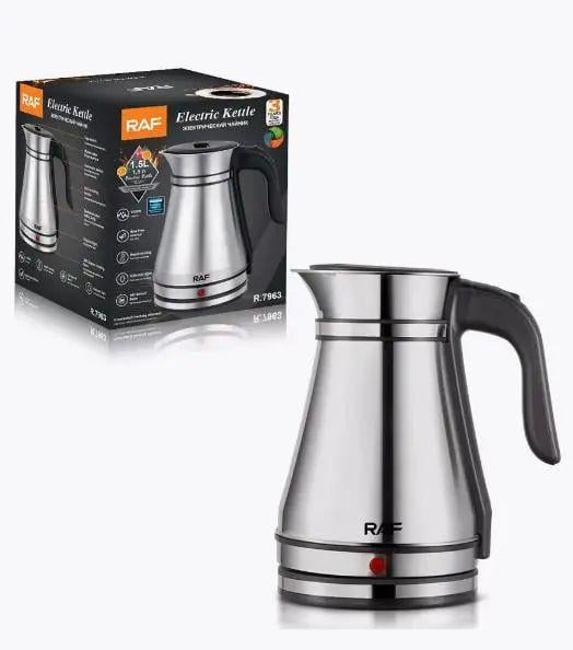 Электрический чайник R.7963 1500 Вт с автоматическим отключением и вращающимся основанием из нержавеющей стали 1,5 литра