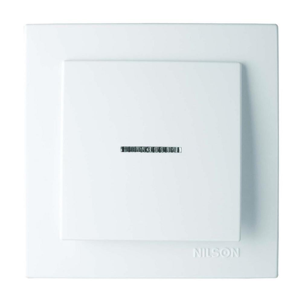 Выключатель одноклавишный с подсветкой Nilson Touran Белый (00000023856)