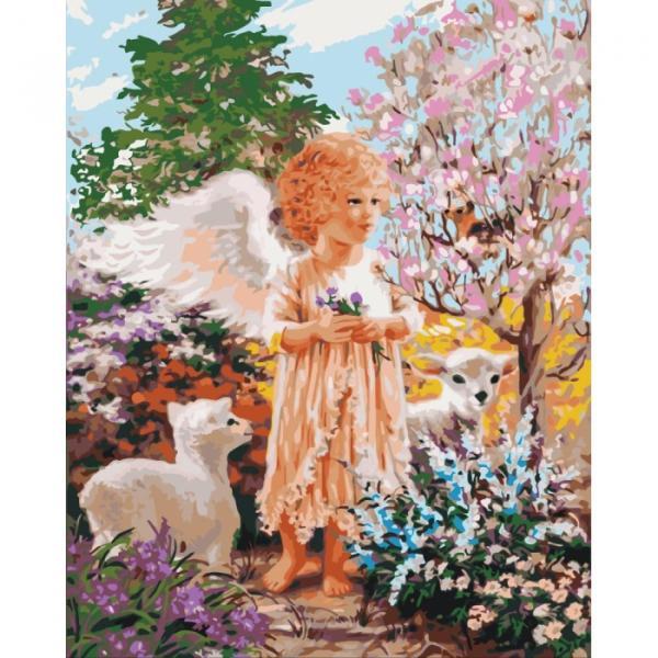 Картина по номерам Идейка Люди Дети Ангел в лесу 40х50 см в термопакете (КНО2305-mt)