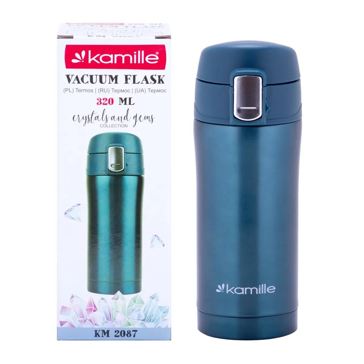 Термос Kamille из нержавеющей стали 320 мл Изумрудный (KM-2087)