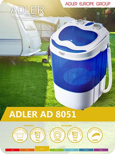 Стиральная машина туристическая Adler AD 8051 3 кг (11566071) - фото 7