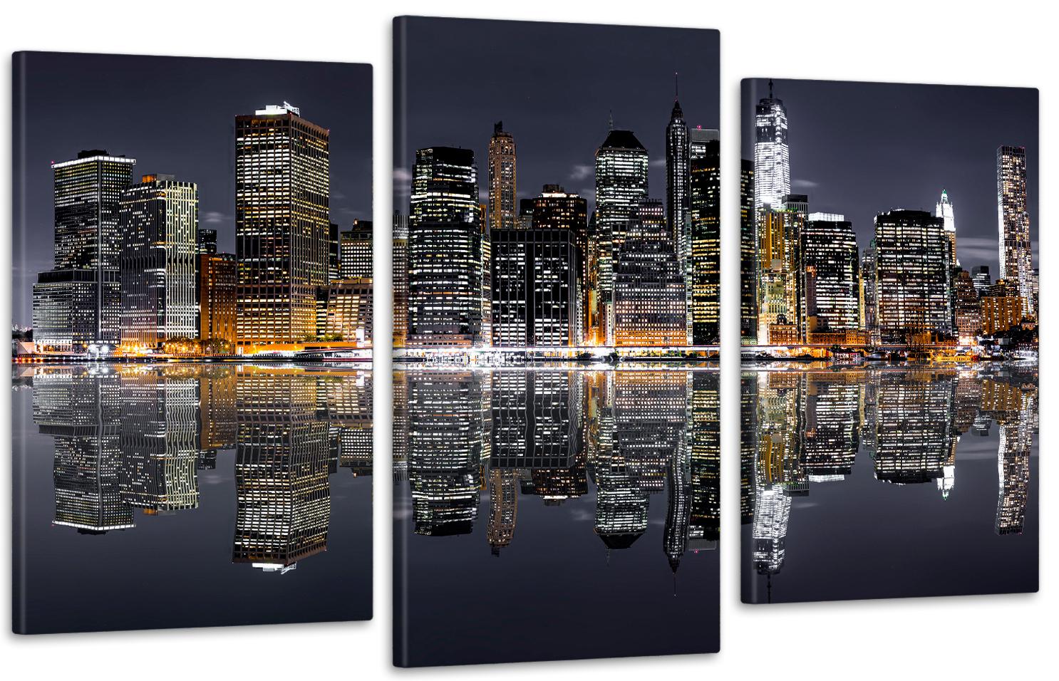 Картина модульная в гостиную/спальню Город ночью 100х150 см (Art-734_3)