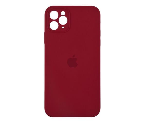 Чехол-накладка Silicone Case Square Full Camera для Apple iPhone 11 Pro Max 37.Rose red