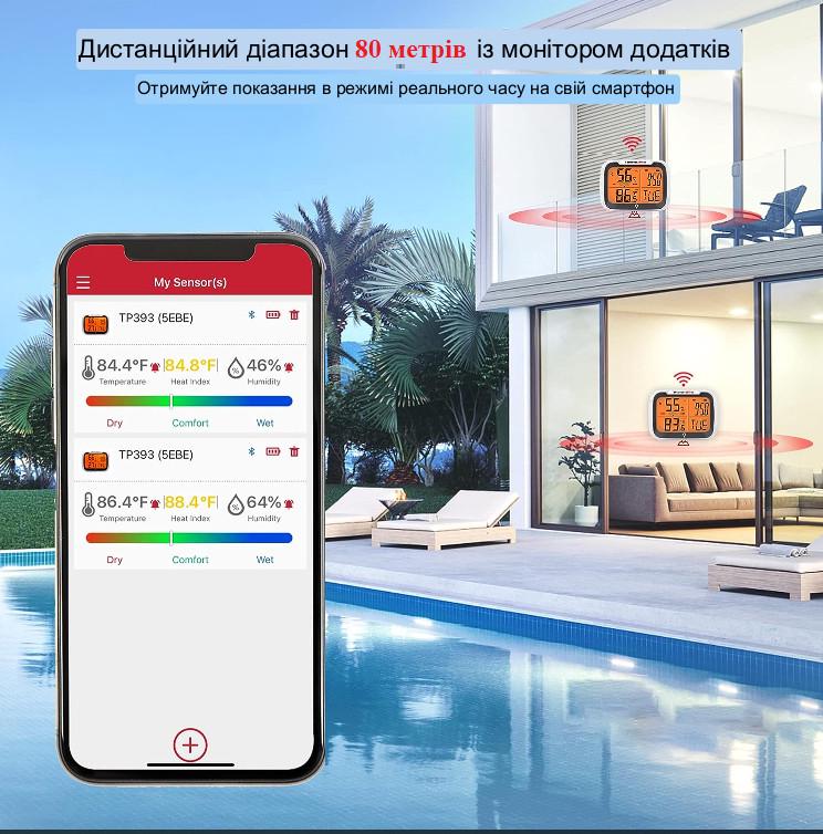 Термогігрометр цифровий кліматичний ThermoProSmart App TP393 Bluetooth - фото 4