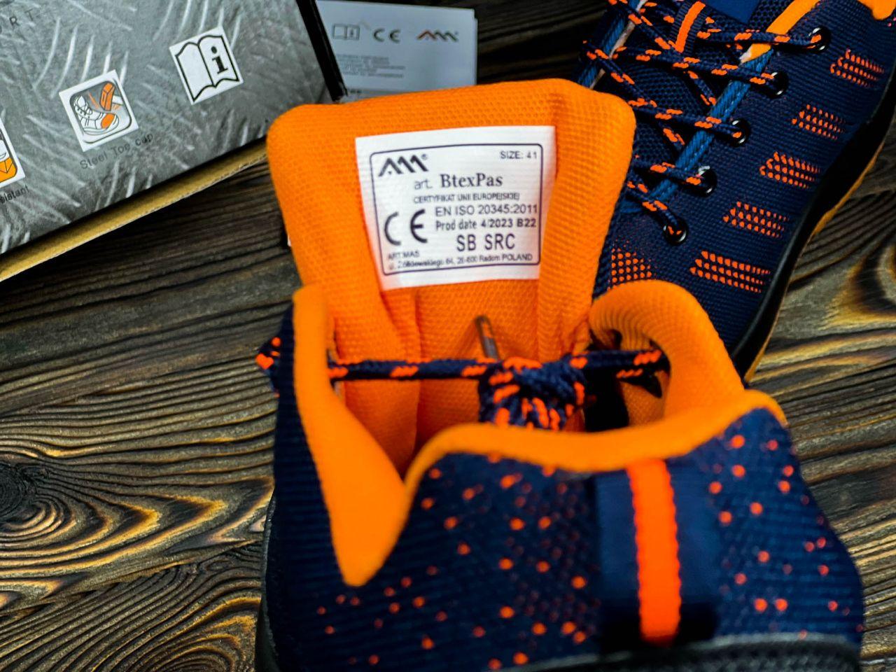 Кроссовки мужские с металлическим носком защитные BTEX-PAS р. 41 Синий (26841216) - фото 4