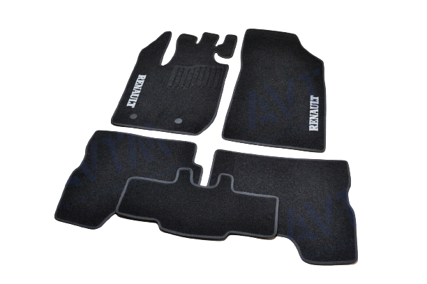 Килимки автомобільні ворсові в салон для Renault Duster 2018-т. ч. Чорний