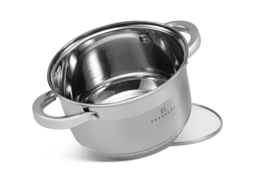Набір каструль Edenberg EB-3731 з нержавіючої сталі 12 предметів (EB-3731) - фото 4 Набір каструль Edenberg EB-3731 з нержавіючої сталі 12 предметів (EB-3731) - фото 4