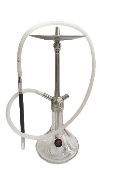 Кальян со стеклянной колбой AMY Deluxe SS 05 Feather steel Basic 75 см Прозрачный (1371232573)
