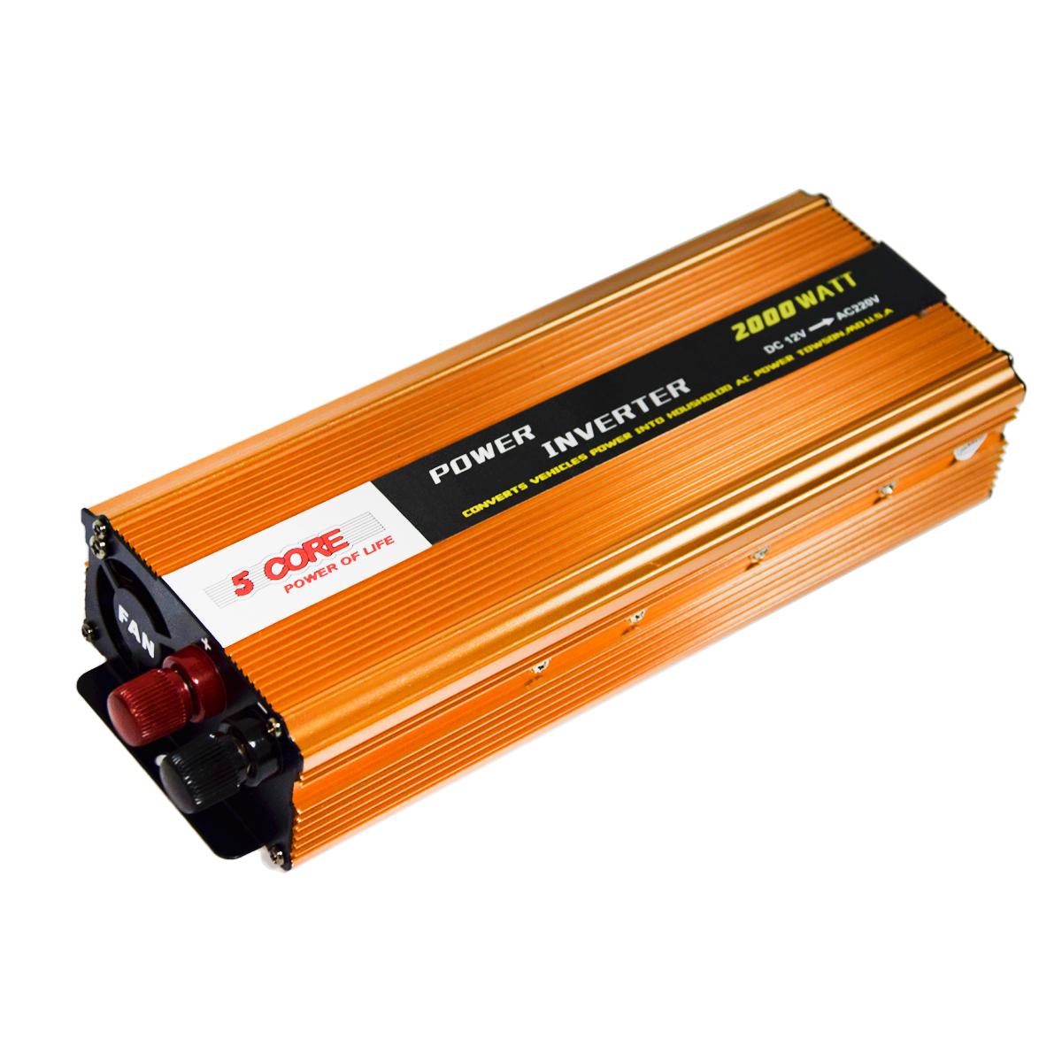 Перетворювач напруги DC12V-AC220V 2000 W Inverter 5 Core SC-2000VA (1009693-Bronze)