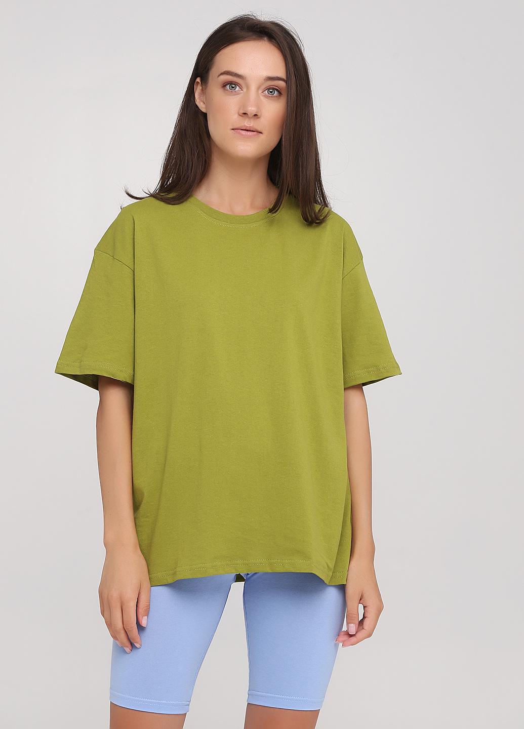 Футболка женская Hibrand оверсайс L Фисташковый (Wn148)