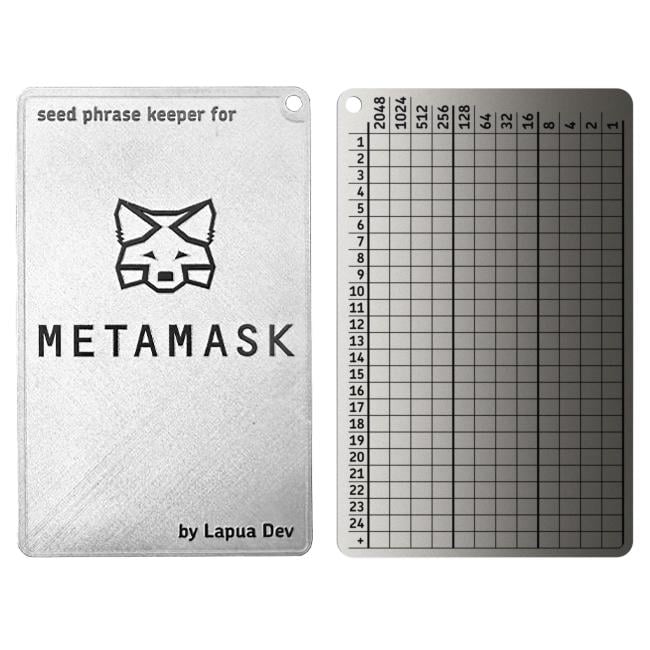 Планшет мнемонический Lapua Seed Phrase Keeper для MetaMask 24+1 BIP39 слов (LSPKM/LM24+1BIP39)