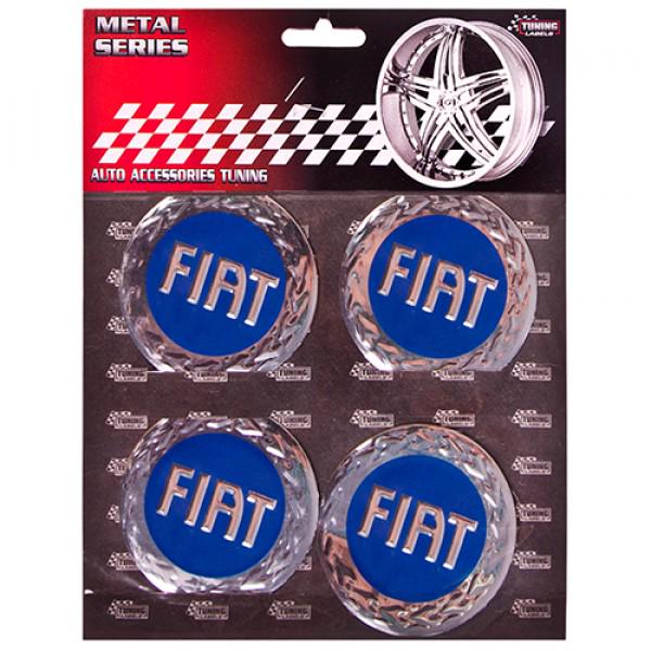 Наклейки на колпаки для Fiat сині 60 мм Черный