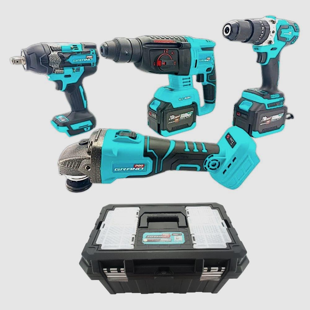 Набор аккумуляторных инструментов Grand No 4 МШУ-20BLДА-20/13+АГ-800+ПА-20/26 (29452080)