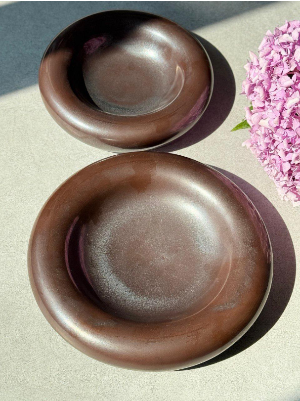 Тарілка Кам'яне коло 24 см Коричневий (OS-101-0503) - фото 3