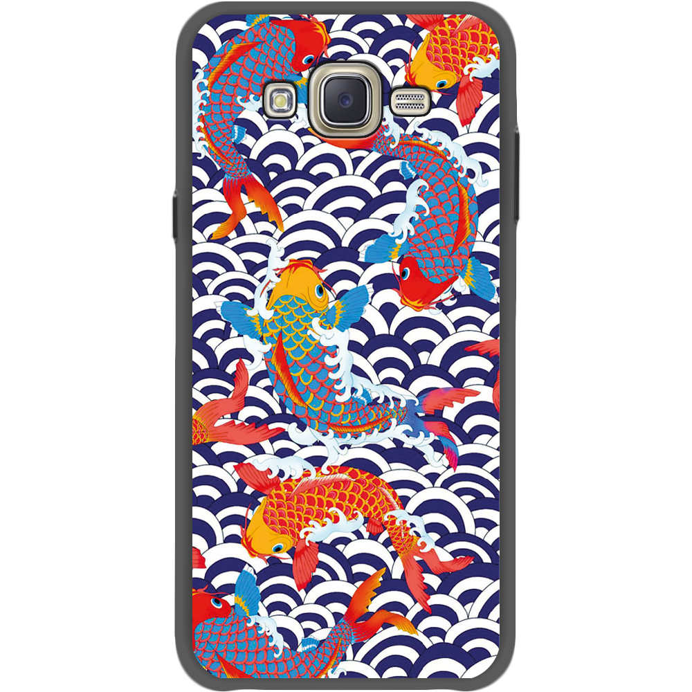 Чехол BoxFace Samsung J700H Galaxy J7 Koi Fish Черный силикон (24496-up2477-35121)