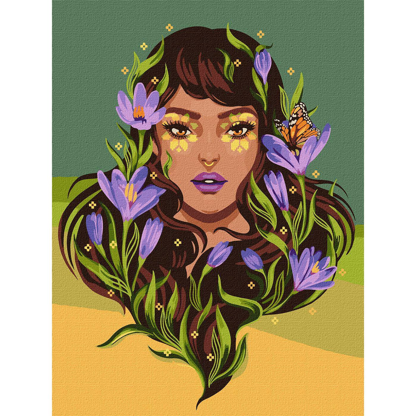 Картина по номерам Brushme Весенняя красавица 30x40 см Разноцветный (PM-194-K-713)