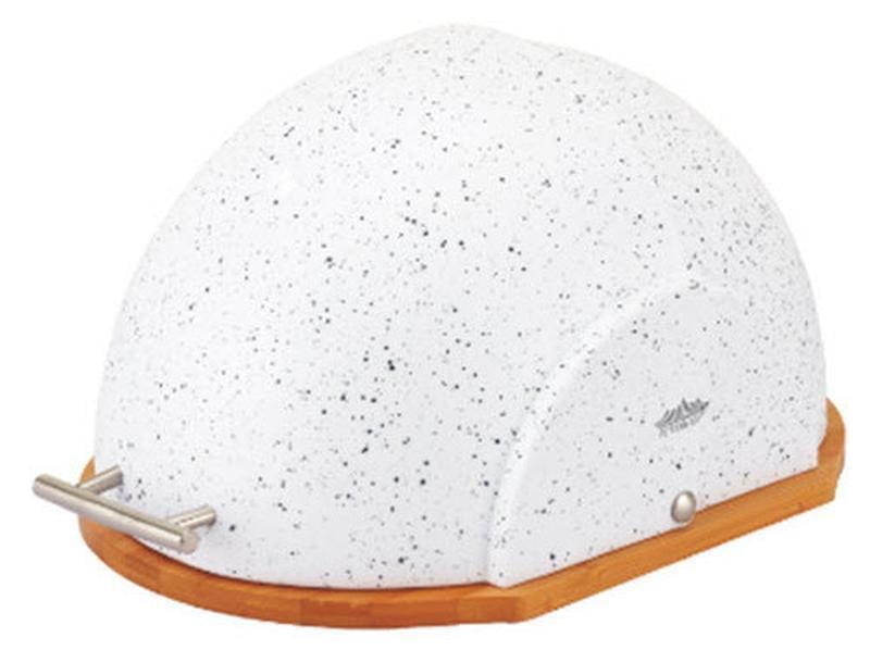 Хлебница с откидной крышкой Bohmann с деревянной доской Белый (BH 7258 white)