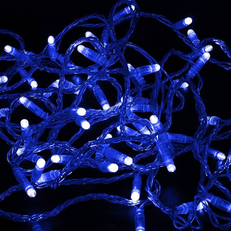 Гірлянда 300 LED Діод 30 м 8 режимів прозора ізоляція Blue