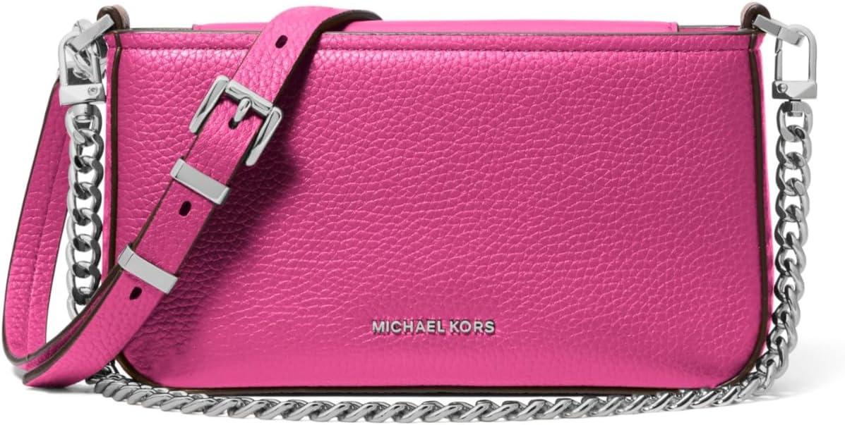 Женская сумка кросс-боди Michael Kors Leather Convertible Pochette Розовый (78124542168)