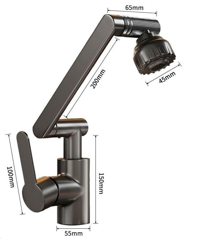 Поворотный смеситель трансформер кран для раковины и умывальника из ABS santex Universal - фото 6 Поворотный смеситель трансформер кран для раковины и умывальника из ABS santex Universal - фото 6