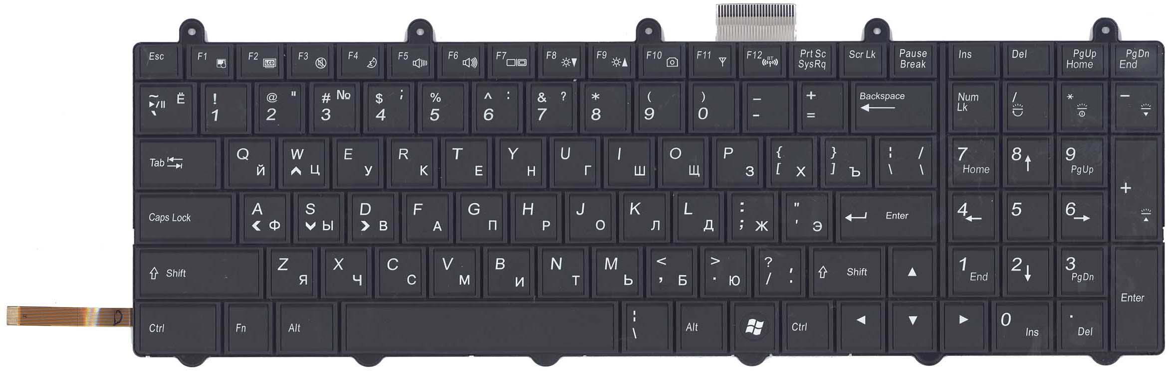 Клавиатура для ноутбука MSI GE60 GE70 с подсветкой Light No Frame Black