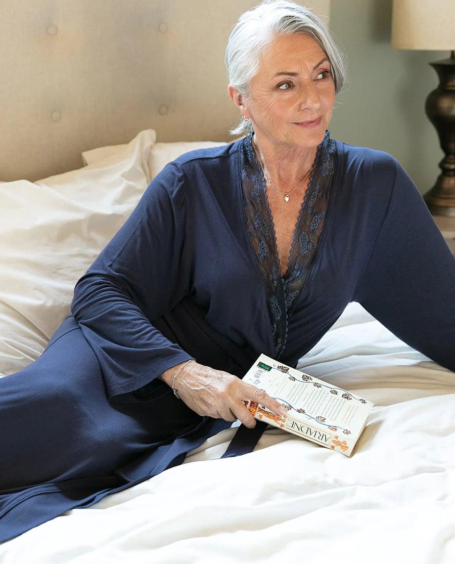 Халат женский длинный NORA ROSE Maeve 1811 12 M Синий (15626)