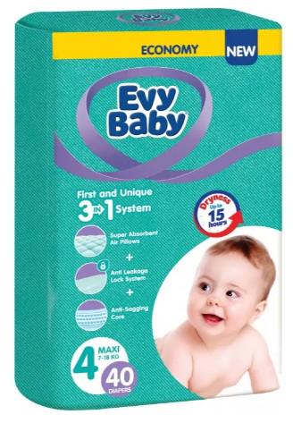 Подгузники Evy baby №4 7-18 кг 40 шт. (32105742)