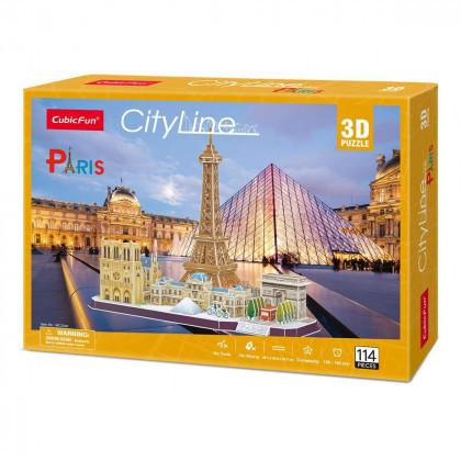 Пазл-конструктор 3D Cubic Fun City Line Paris 114 деталей (MC254h)
