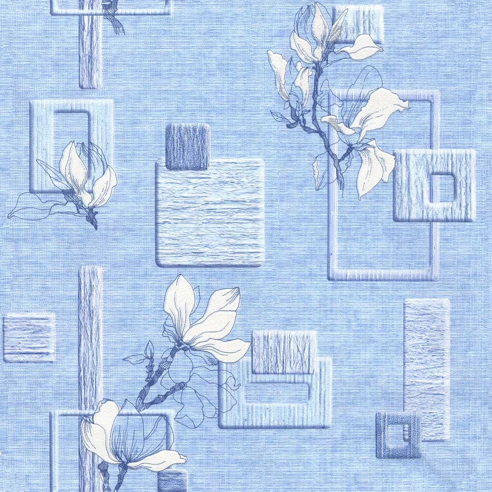 Обои тисненные Эксклюзив Люкс на бумажной основе 0,53х10,05 м Голубой (060-02)