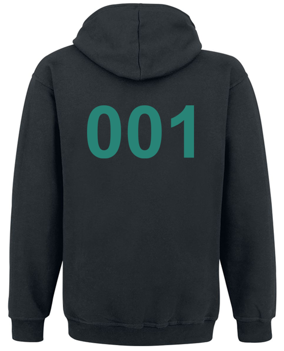 Толстовка з блискавкою "Squid Game 001 Oh Il-Nam" L Чорний (56509) - фото 2 Толстовка з блискавкою "Squid Game 001 Oh Il-Nam" L Чорний (56509) - фото 2