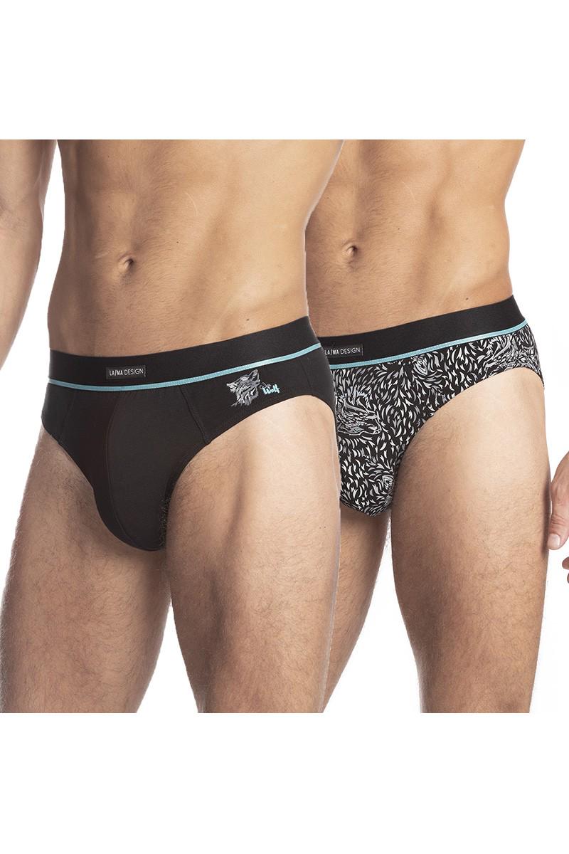 Труси сліп Lama р. 52/XL Чорний/Сірий (75620)
