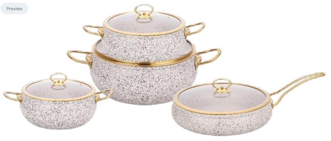 Набор посуды Edenberg из алюминия 8 предметов (EB-12926) - фото 2 Набор посуды Edenberg из алюминия 8 предметов (EB-12926) - фото 2