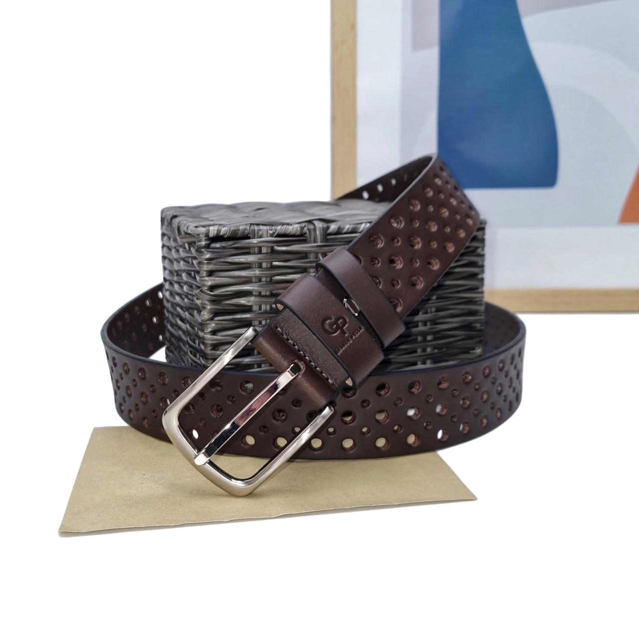 Ремінь чоловічий GP шкіряний Коричневий (K411012308)