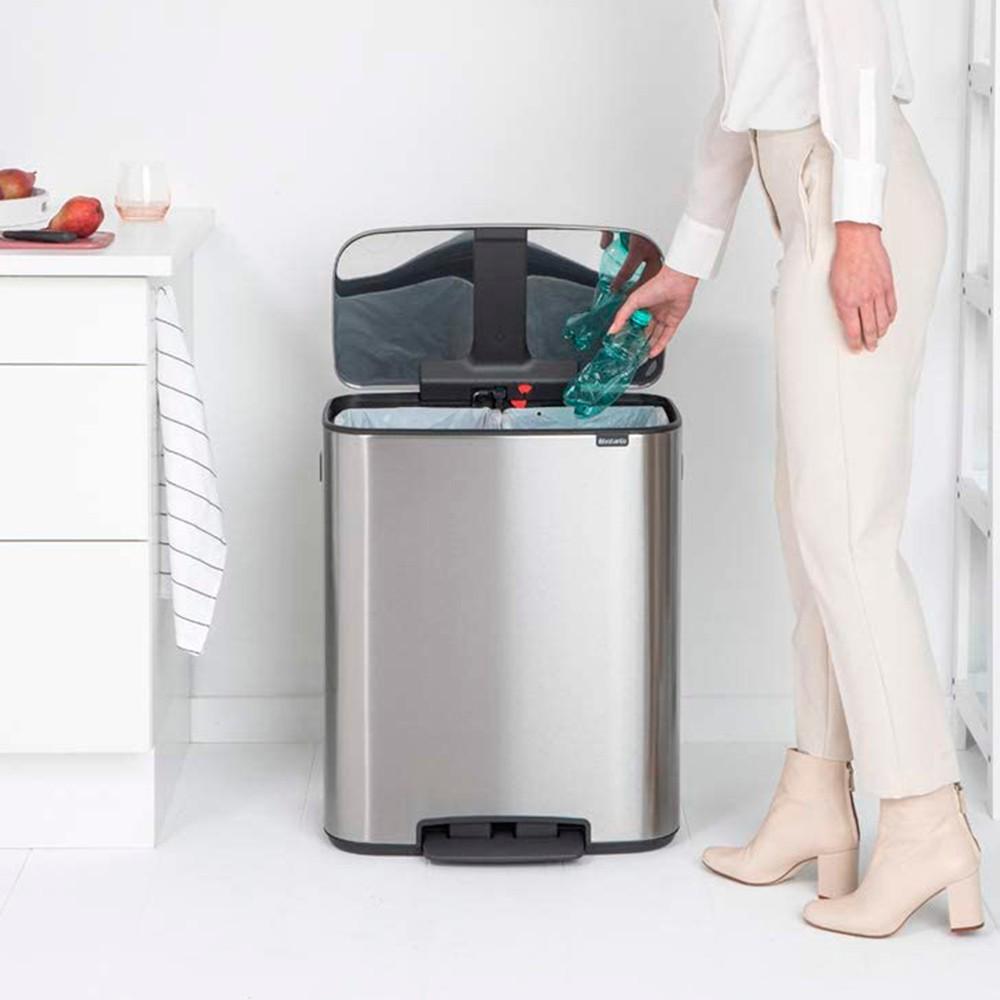 Бак для сміття Brabantia Bo Pedal Bin 2х30 л Темно-сірий (211461) - фото 7