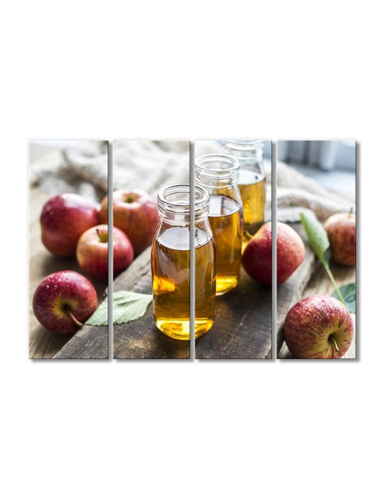Картина модульная Свежевыдавленный яблочный сок 4 модуля 60x90 см