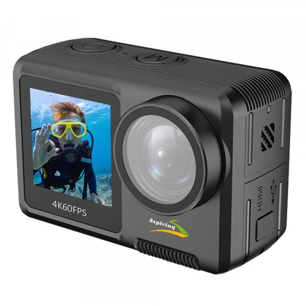 Видеокамера цифровая Aspiring 86ASZE21PB Wi-Fi Repeat 4 ULTRA HD 4K DUAL SCREEN (579054) - фото 3