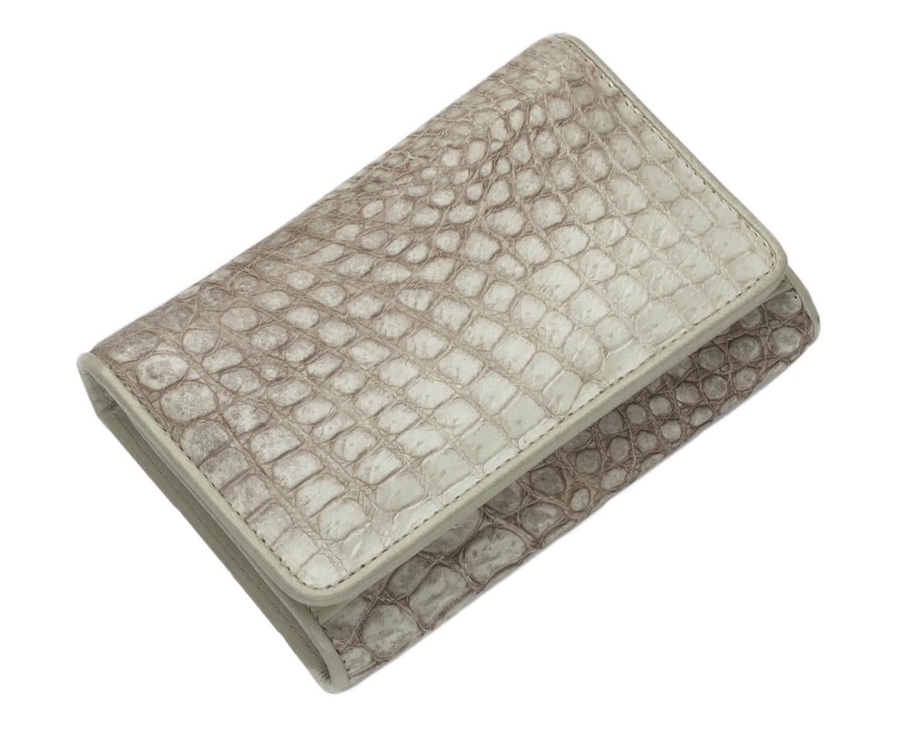 Кошелек женский из кожи крокодила Ekzotic Leather Белый (cw23)