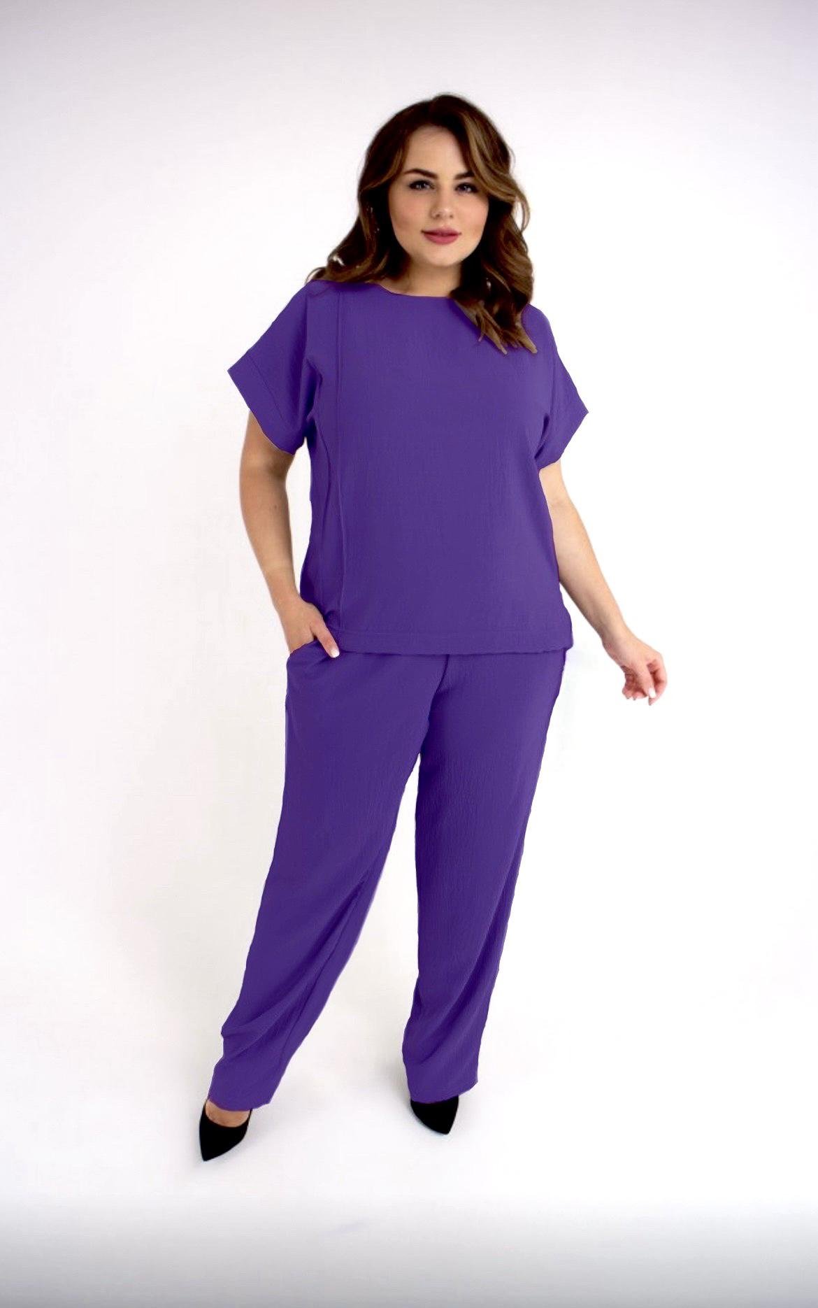 Костюм штапельный женский Амелия р. 56 Фиолетовый